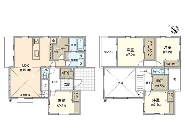 磯子区田中2丁目 新築 間取図(平面図) 磯子区田中2丁目 新築 間取図(平面図)