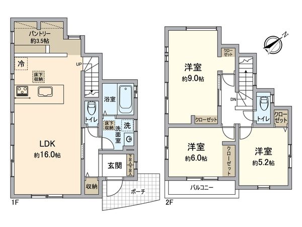 磯子区田中1丁目 新築A棟 間取図(平面図)