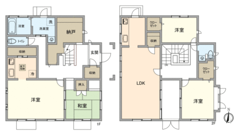 桂町 駅徒歩10分・三井ホーム施工・収納豊富な2世帯対応住宅 間取り
