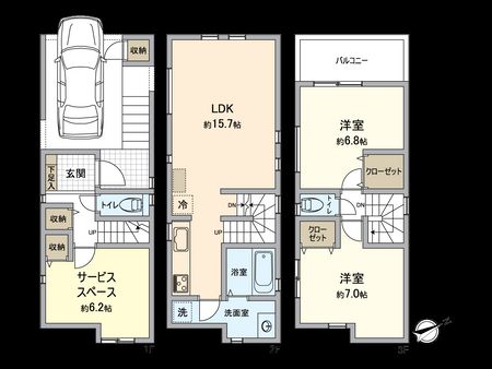 磯子区栗木1丁目 新築戸建 B号棟 間取図(平面図)