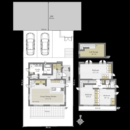 横浜市港南区港南台6丁目 戸建 間取図(平面図) 横浜市港南区港南台6丁目 戸建 間取図(平面図)