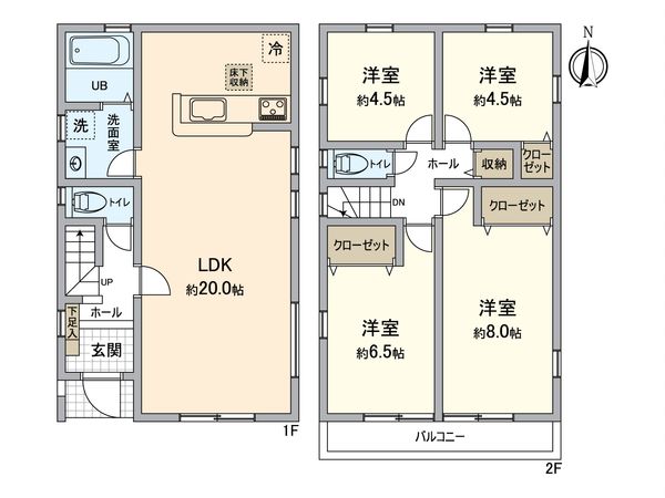 栄区長倉町 新築戸建 2号棟 間取図(平面図)