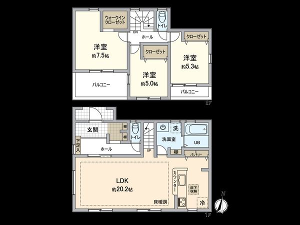 磯子区洋光台4丁目 新築戸建 1号棟 間取図(平面図)