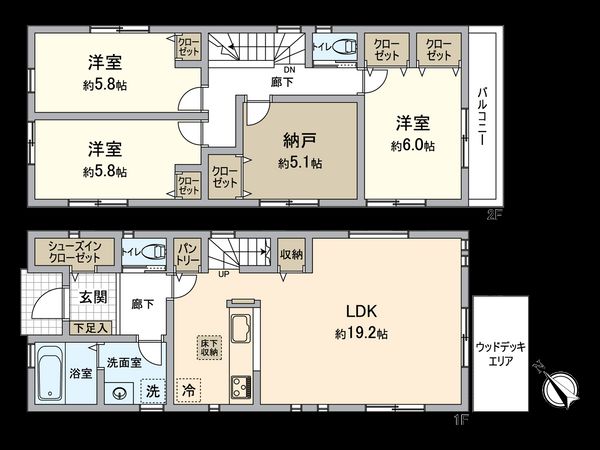 磯子区洋光台6丁目 新築戸建 2号棟 間取図(平面図)