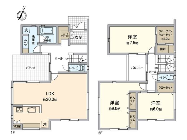 港南区日野中央3丁目 新築1号棟 間取図(平面図)