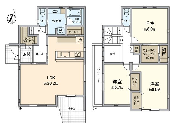 港南区日野中央3丁目 新築2号棟 間取図(平面図)