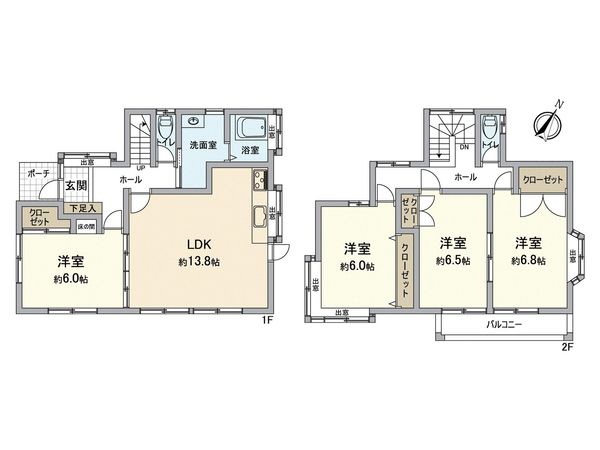 港南区笹下3丁目 戸建 間取図(平面図)