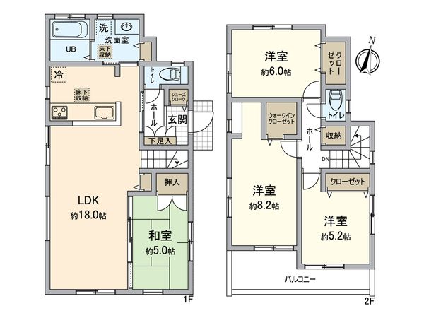 港南区野庭町 新築戸建 5号棟 間取図(平面図) 港南区野庭町 新築戸建 5号棟 間取図(平面図)