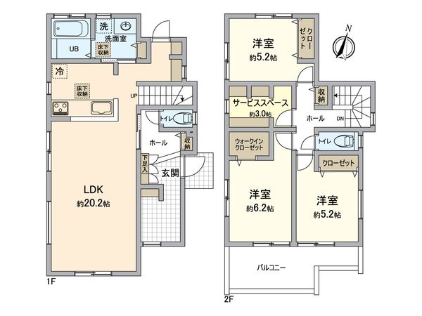 港南区野庭町 新築戸建 4号棟 間取図(平面図) 港南区野庭町 新築戸建 4号棟 間取図(平面図)