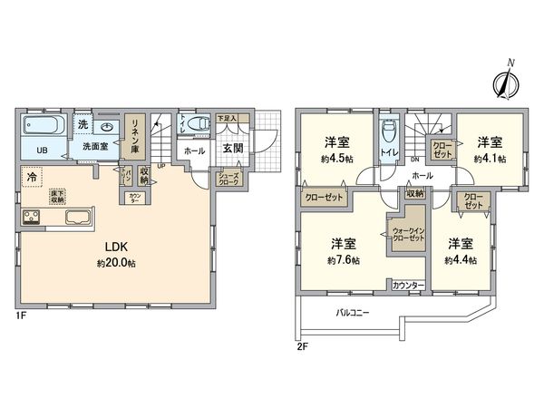 港南区野庭町 新築戸建 3号棟 間取図(平面図) 港南区野庭町 新築戸建 3号棟 間取図(平面図)