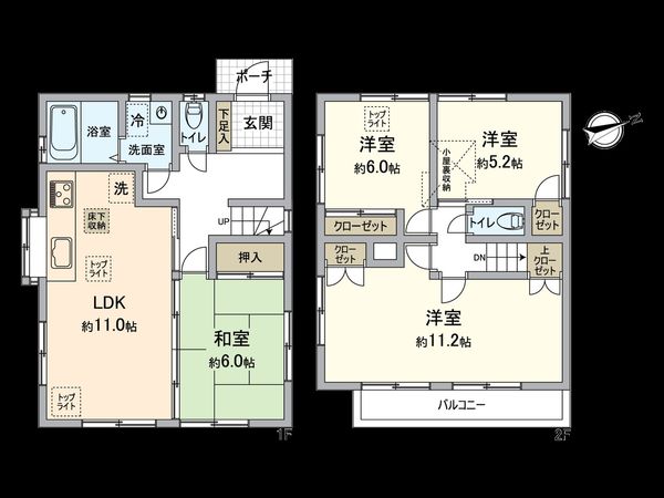 洋光台2丁目 2002年築・新規リノベーション住宅 間取図(平面図) 洋光台2丁目 2002年築・新規リノベーション住宅 間取図(平面図)