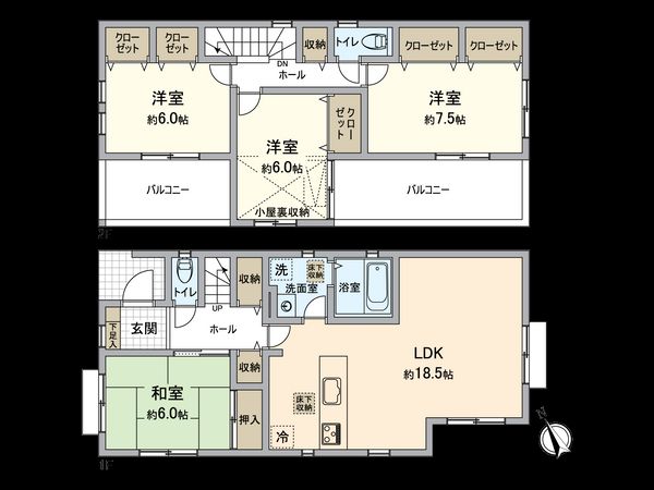 磯子区洋光台1丁目 戸建 間取図(平面図) 磯子区洋光台1丁目 戸建 間取図(平面図)