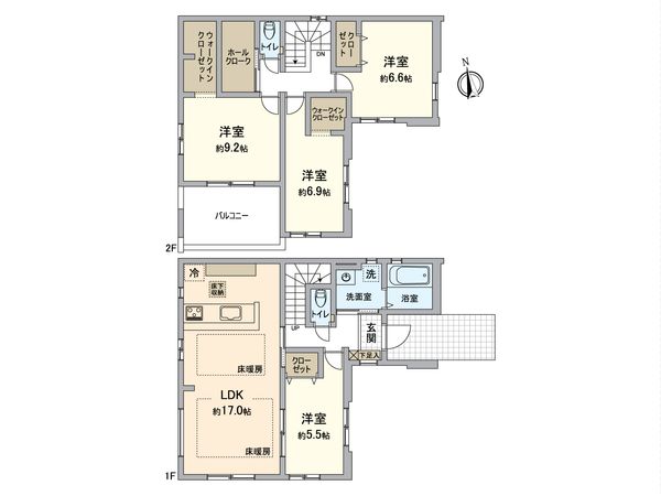 栄区本郷台4丁目 新築戸建 1号棟 間取図(平面図) 栄区本郷台4丁目 新築戸建 1号棟 間取図(平面図)
