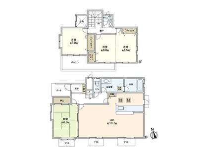 栄区桂台西1丁目 戸建 間取図(平面図)