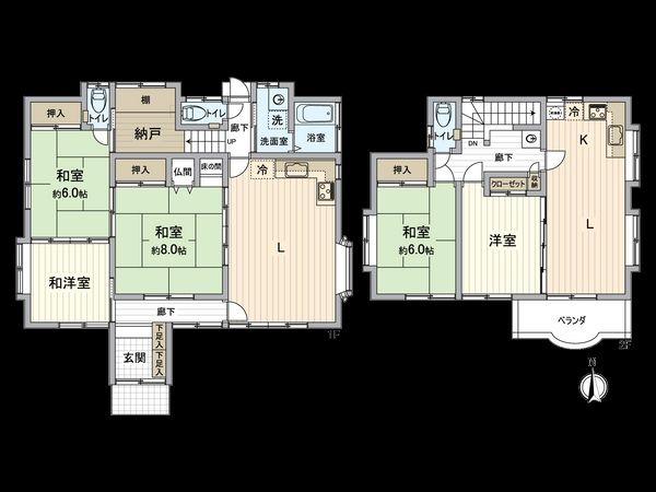 横浜市栄区桂台南1丁目 戸建 間取図(平面図) 横浜市栄区桂台南1丁目 戸建 間取図(平面図)