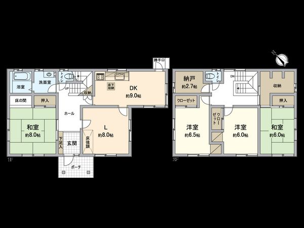 栄区若竹町 戸建 間取図(平面図) 栄区若竹町 戸建 間取図(平面図)