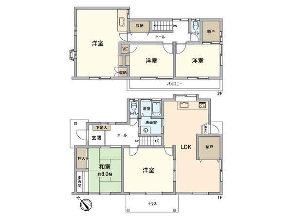 横浜市港南区日野南6丁目 戸建 間取図(平面図)