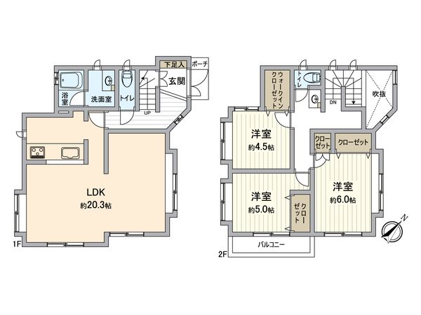 磯子区洋光台3丁目 戸建 間取図(平面図) 磯子区洋光台3丁目 戸建 間取図(平面図)