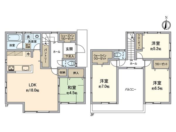 栄区桂台南2丁目 新築戸建 間取図(平面図) 栄区桂台南2丁目 新築戸建 間取図(平面図)