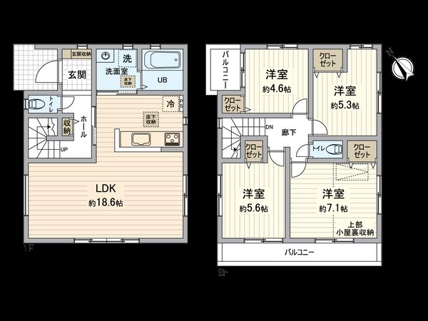 磯子区洋光台1丁目 新築2号棟 間取図(平面図) 磯子区洋光台1丁目 新築2号棟 間取図(平面図)