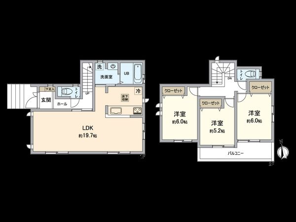 栄区上郷町 新築戸建 D号棟 間取図(平面図) 栄区上郷町 新築戸建 D号棟 間取図(平面図)