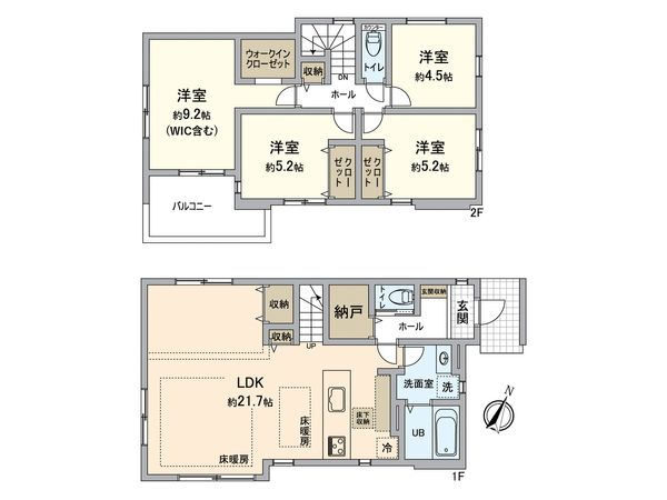 栄区亀井町 新築戸建 1号棟 間取図(平面図)