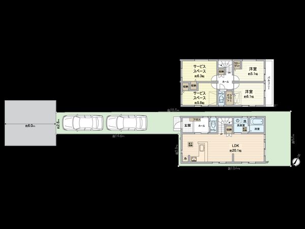 磯子区洋光台3丁目 新築戸建 1号棟 間取図(平面図) 磯子区洋光台3丁目 新築戸建 1号棟 間取図(平面図)