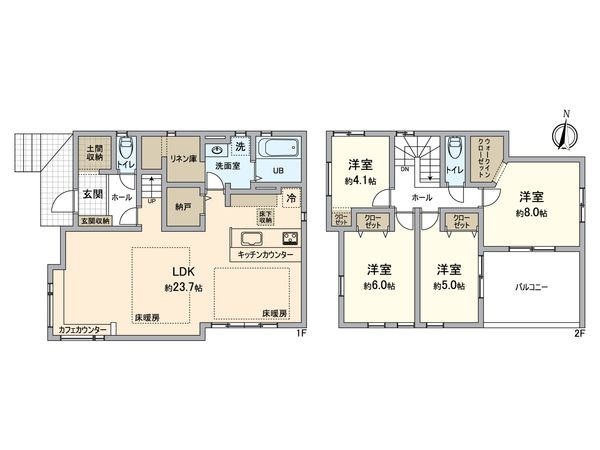 栄区野七里2丁目 新築戸建 1号棟 間取図(平面図)