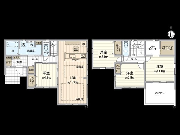 栄区桂台南1丁目 新築戸建 間取図(平面図)