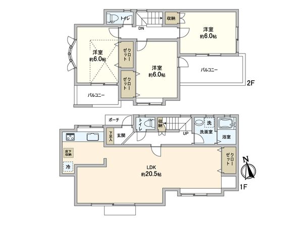栄区中野町 戸建 間取図(平面図)