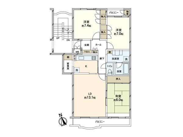 港南台プリンスハイツ 1号館1号棟 間取図(平面図)