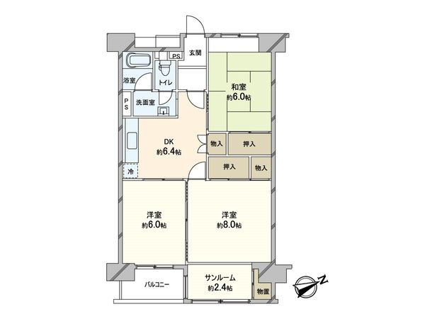 野庭団地 665-1号棟 間取図(平面図) 野庭団地 665-1号棟 間取図(平面図)