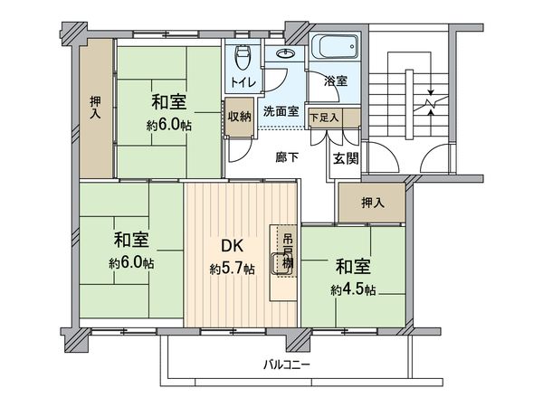 洋光台南団地 第2団地6-15号棟 間取図(平面図)