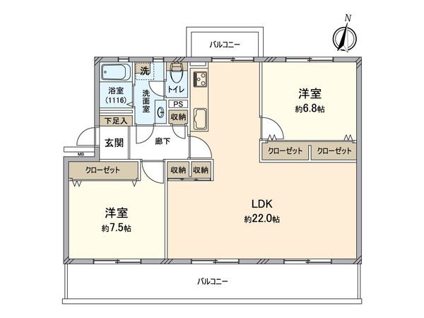 港南台つぐみ 18号棟 間取図(平面図)