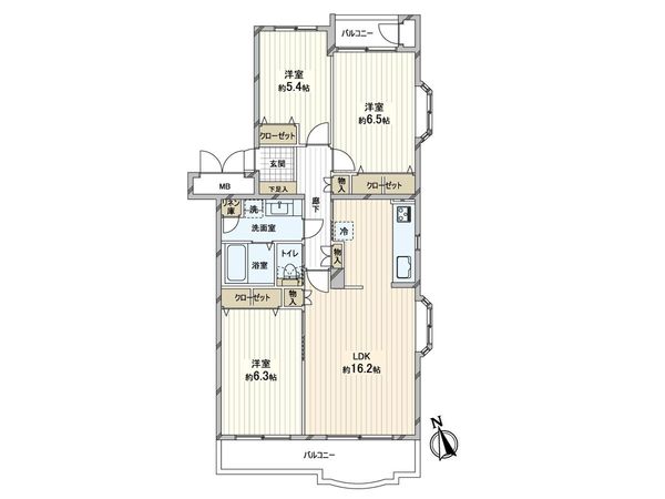 港南台プリンスハイツ 5号館2号棟 間取図(平面図)