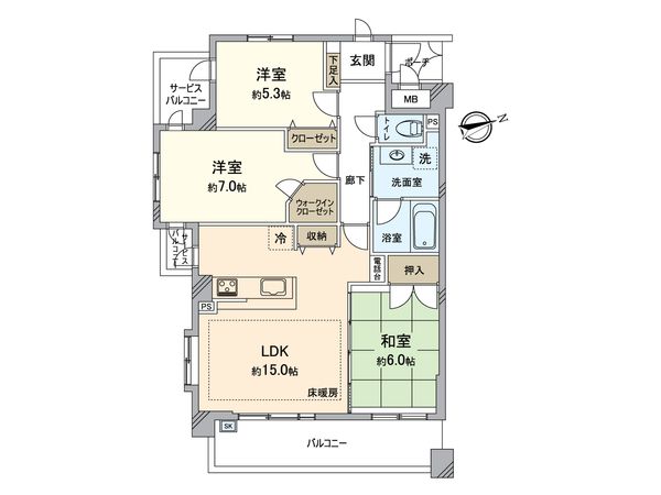 リブゼ横浜プリズムコート 間取図(平面図)