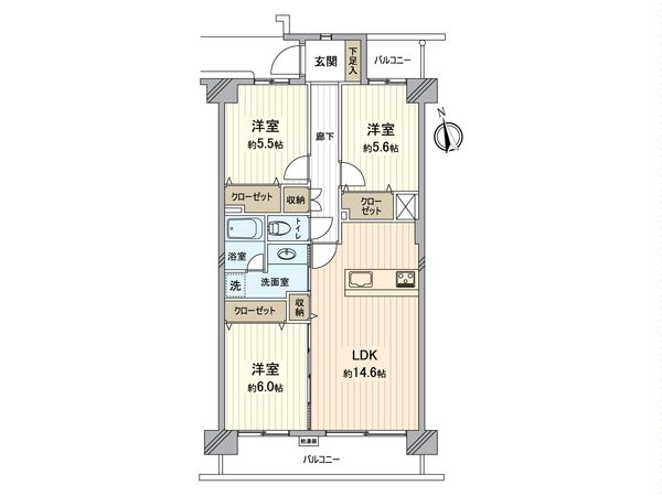 コープ野村湘南本郷台 2号棟 間取図(平面図) コープ野村湘南本郷台 2号棟 間取図(平面図)