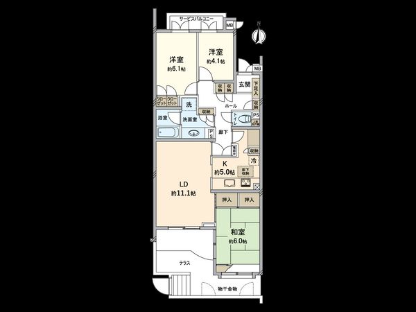 シャルマンコーポ上大岡第2 間取図(平面図) シャルマンコーポ上大岡第2 間取図(平面図)