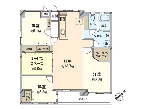 野庭団地 634-3号棟 間取図(平面図) 間取図(平面図)