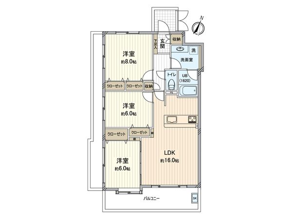クリオ洋光台壱番館 間取図(平面図)