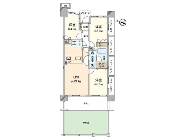 ナイスアーバンスクエア洋光台 間取図(平面図) ナイスアーバンスクエア洋光台 間取図(平面図)