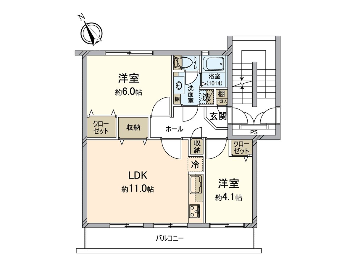 港南台めじろ団地 41号棟 間取図(平面図) 間取図(平面図)