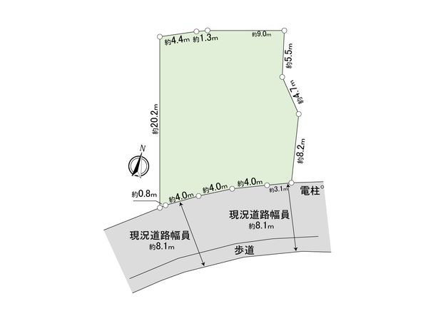 鶴見区東寺尾6丁目(古家付土地) 区画図 鶴見区東寺尾6丁目(古家付土地) 区画図