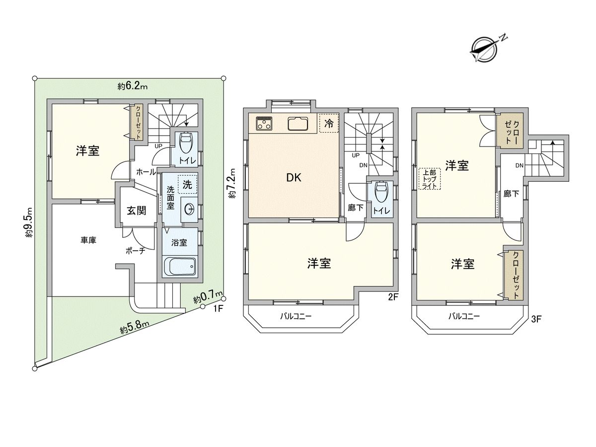 鶴見区岸谷3丁目(戸建) 間取図(平面図) 間取図(平面図)