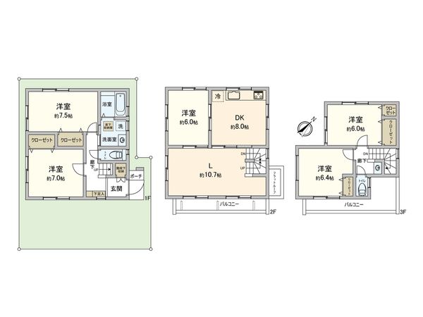 鶴見区下末吉1丁目(戸建) 間取図(平面図) 鶴見区下末吉1丁目(戸建) 間取図(平面図)