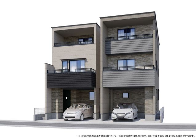 川崎区京町2丁目(新築戸建)2号棟 外観パース図 川崎区京町2丁目(新築戸建)2号棟 外観パース図
