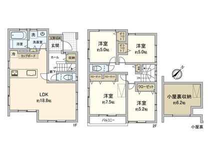 鶴見区北寺尾1丁目(新築戸建)C棟 間取図(平面図)