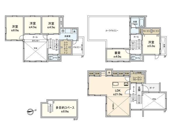 鶴見区東寺尾5丁目(戸建) 間取図(平面図)