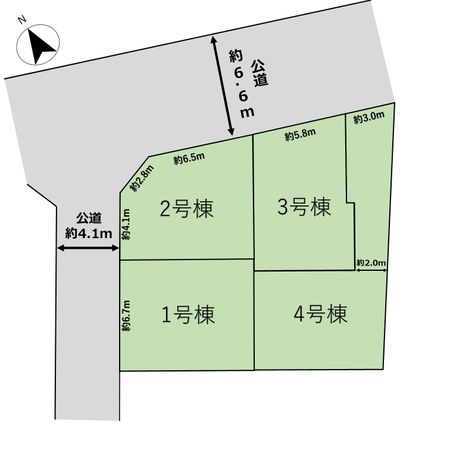 神奈川区片倉1丁目 新築1号棟 全体区画図