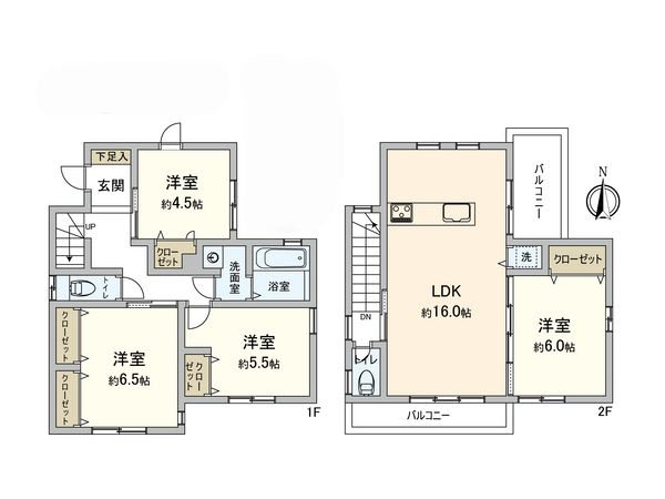鶴見区上末吉1丁目(戸建) 間取図(平面図) 鶴見区上末吉1丁目(戸建) 間取図(平面図)